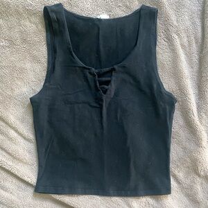 Garage Black Cutout Tank Top